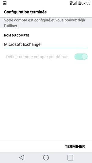 Donnez un nom à votre compte et sélectionnez TERMINER