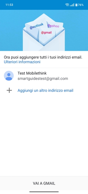 Seleziona VAI A GMAIL