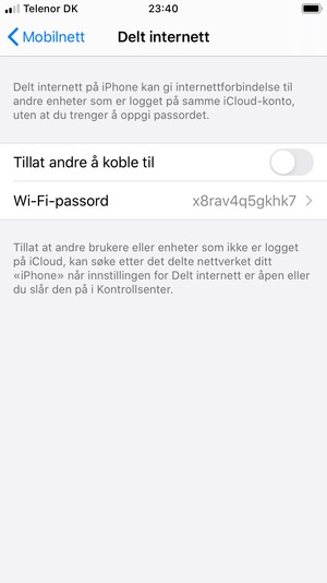 Angi Tillat andre å koble til til PÅ
