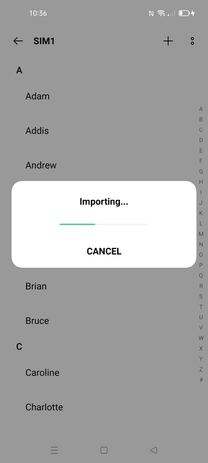 Your contacts will be saved to your Google account and saved to your phone the next time Google is synced.