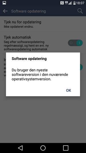 Hvis din telefon er opdateret, vælg OK