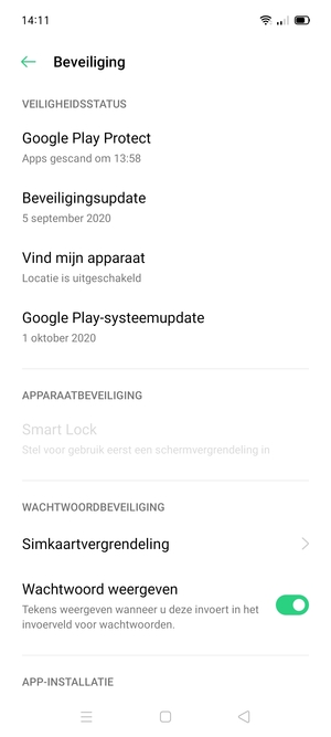 Scroll naar en selecteer Simkaartvergrendeling