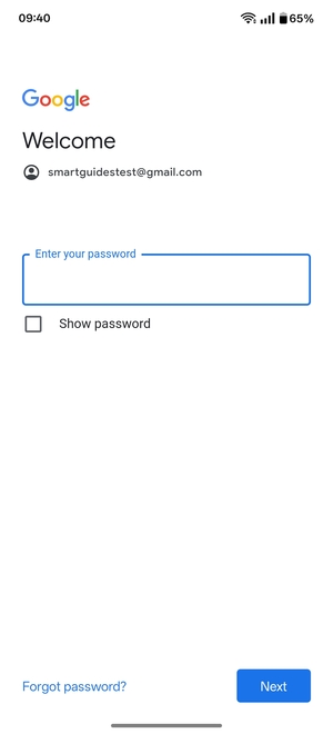 Enter your password and select Next
