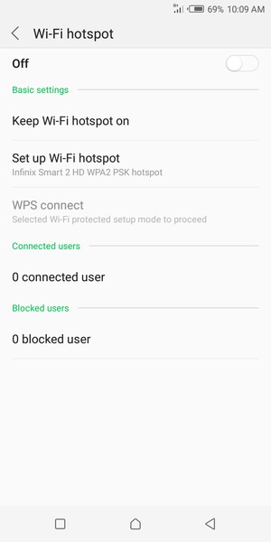 Select Set up Wi-Fi hotspot