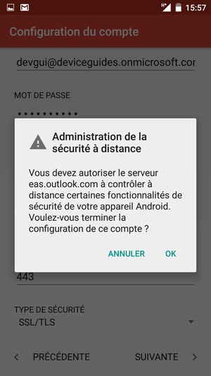 Sélectionnez OK