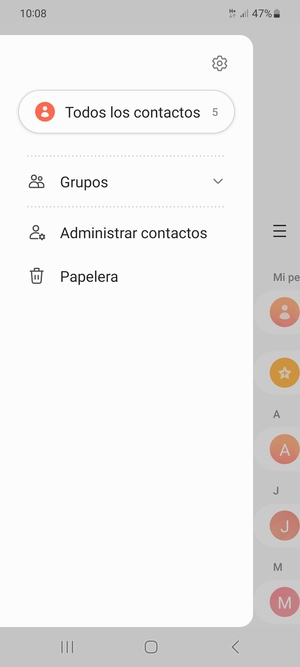 Seleccione Administrar contactos
