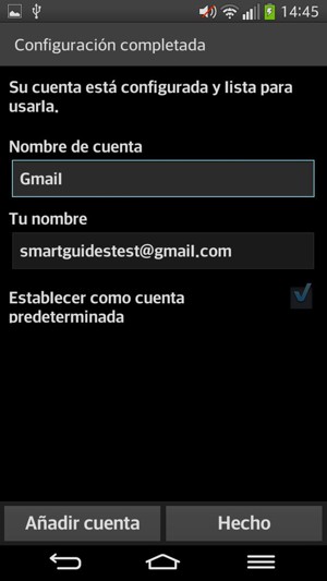 Déle a su cuenta un nombre y escriba su nombre. Seleccione Hecho