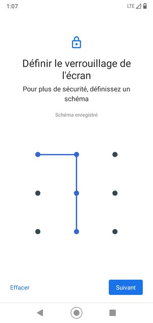 Dessinez un motif de déverrouillage et sélectionnez Suivant