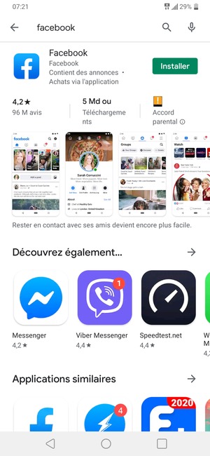 Sélectionnez l'appli