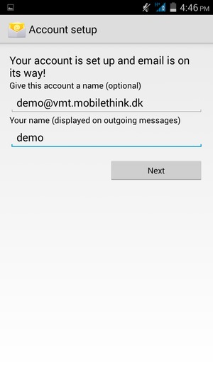 Give your account a name and enter your name. Select Next