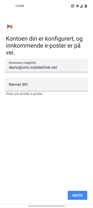 Gi kontoen din et navn, og skriv inn navnet ditt. Velg NESTE