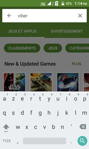 Saisissez le nom de l'appli et sélectionnez Rechercher