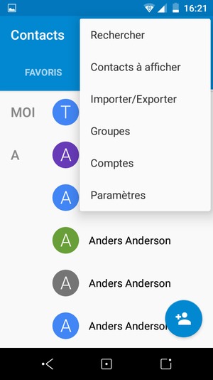 Sélectionnez Importer/Exporter