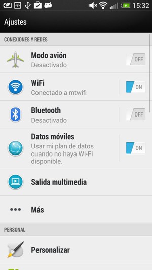Vuelva al menú Ajustes y seleccione Datos móviles
