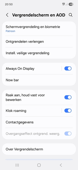 Uw telefoon is nu beveiligd met een schermvergrendeling