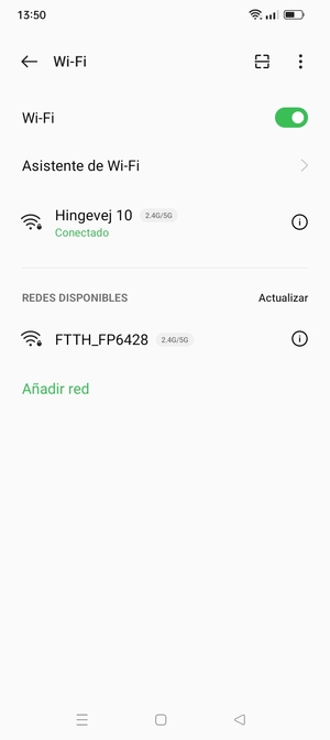 Ahora está conectado a la red Wi-Fi