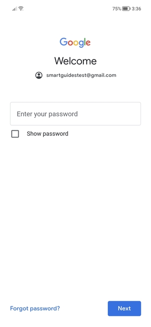 Enter your Gmail password and select Next