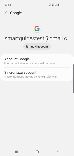 Seleziona Sincronizza account