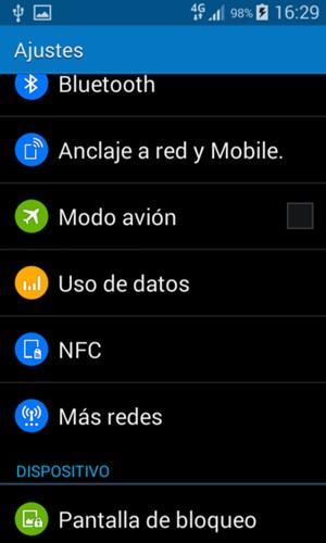 Desplácese y seleccione Más redes