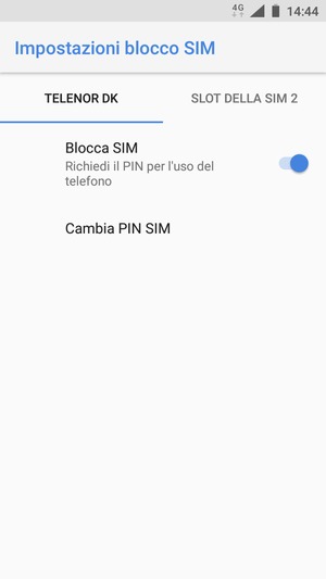 Seleziona Public e Cambia PIN SIM