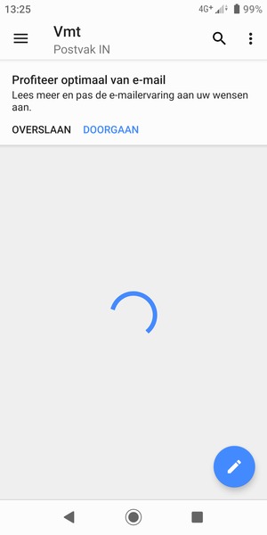 Wacht tot het synchronisatieproces beëindigd is