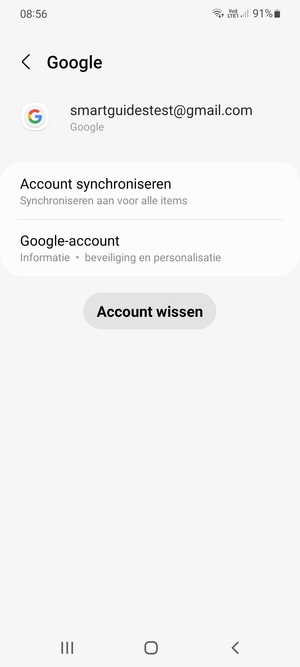 Selecteer Account synchroniseren