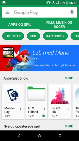Vælg søgefeltet