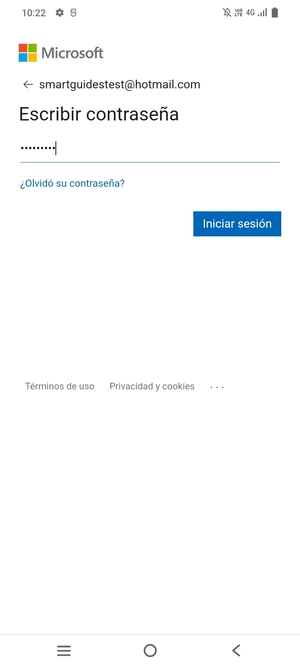 Introduzca su contraseña y seleccione Iniciar sesión