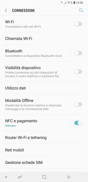 Seleziona Wi-Fi