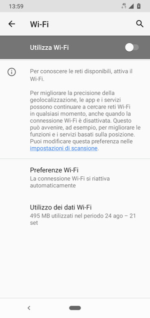 Attiva Utilizza Wi-Fi