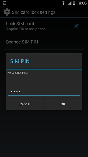 Enter your New SIM PIN and select OK
