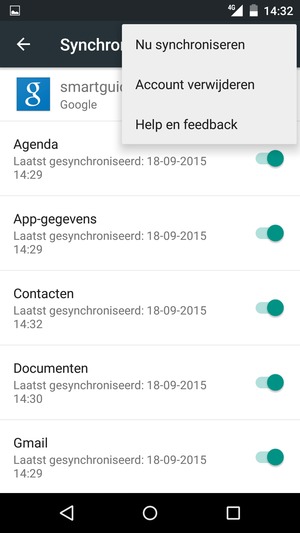 Selecteer Nu synchroniseren