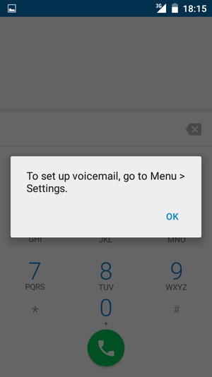 If your voicemail is not set up, select OK