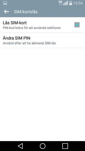 Välj Ändra SIM PIN