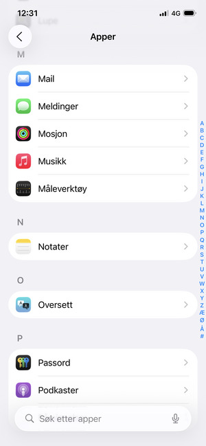 Bla til og velg Mail
