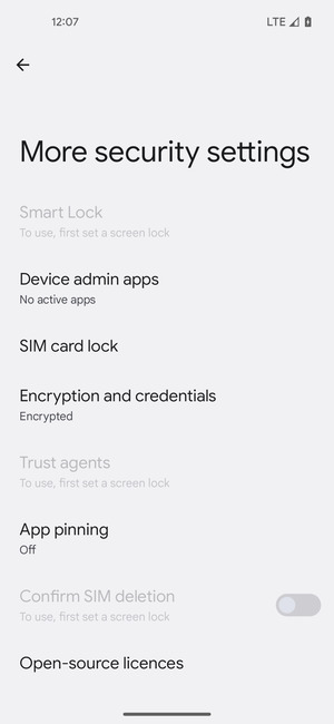 Select SIM card lock