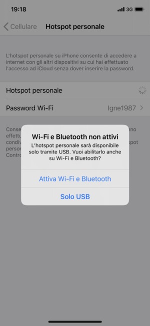 Seleziona Attiva Wi-Fi e Bluetooth