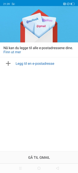 Velg Legg til en e-postadresse