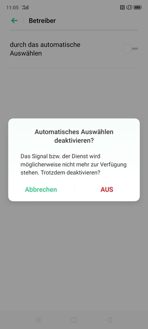 Wählen Sie AUS