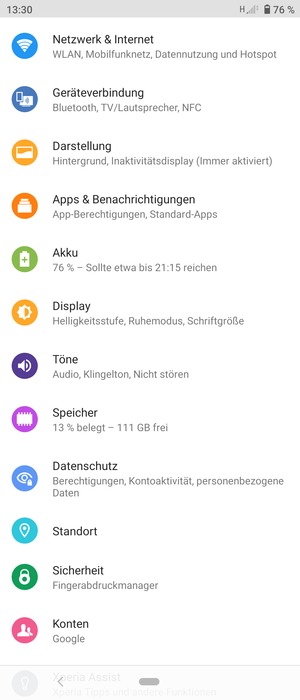 Wählen Sie Netzwerk & Internet