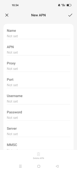 Enter MMS information