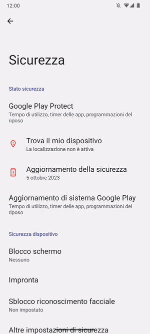 Seleziona Blocco schermo