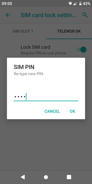 Confirm your new SIM PIN and select OK
