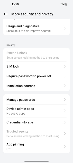 Scroll to and select SIM lock