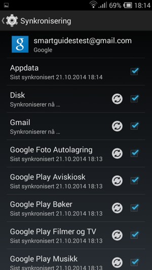 Dine kontakter fra Google vil synkroniseres til din Doro