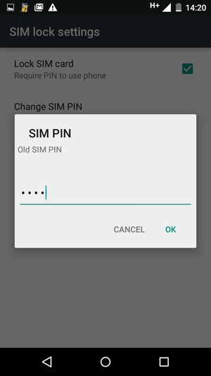 Enter your Old SIM PIN and select OK