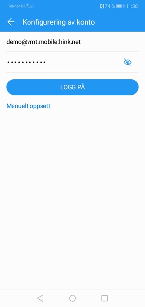Skriv inn e-postadresse og passord. Velg LOGG PÅ