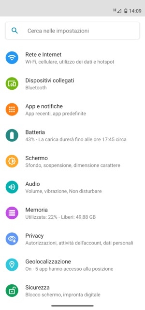 Seleziona Rete e Internet