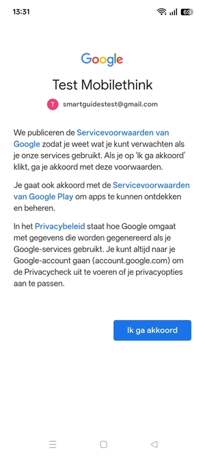 Selecteer Ik ga akkoord