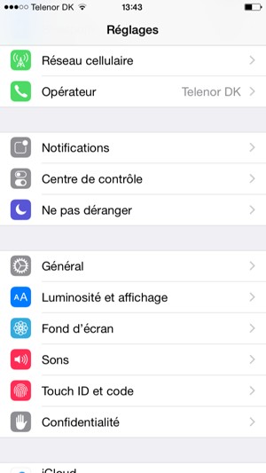 Faites défiler et sélectionnez Général